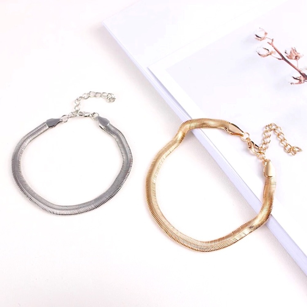 💜10/$25💜NEW Thick Flat Snake Chain Anklet - Picture 8 of 8